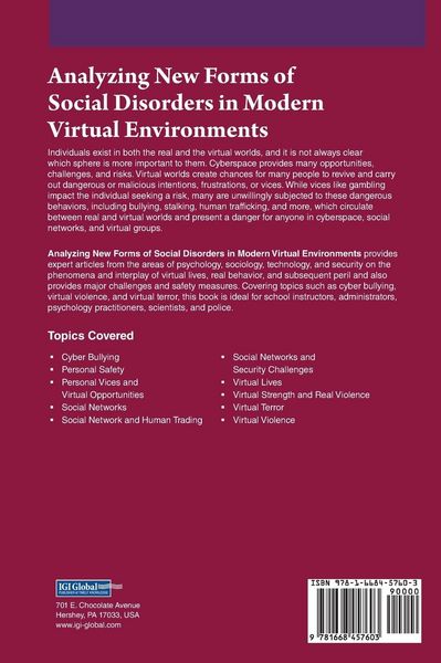Produktbild: Analyzing New Forms of Social Disorders in Modern Virtual Environments