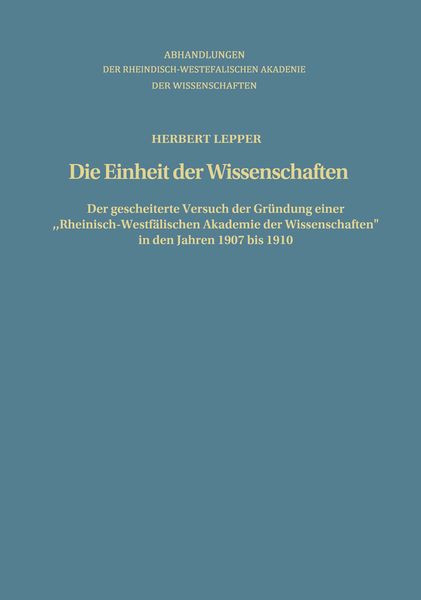 Produktbild: Die Einheit der Wissenschaften