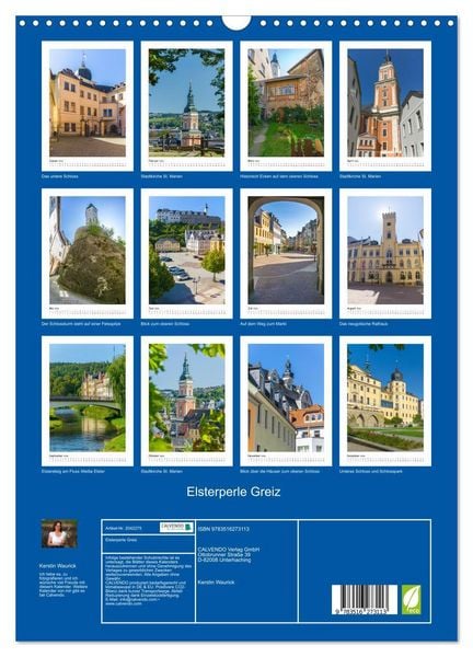 Produktbild: Elsterperle Greiz (Wandkalender 2026 DIN A3 hoch), CALVENDO Monatskalender