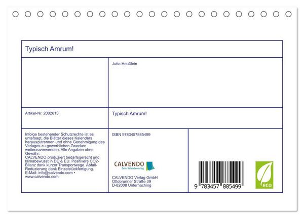 Produktbild: Typisch Amrum! (Tischkalender 2026 DIN A5 quer), CALVENDO Monatskalender