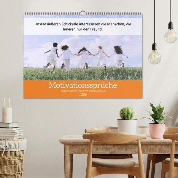 Produktbild: Motivationsspr&uuml;che Freundschaft (Wandkalender 2026 DIN A2 quer), CALVENDO Monatskalender