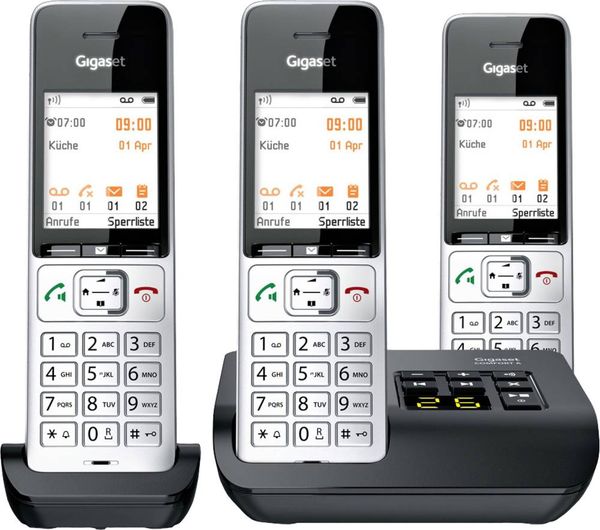 Gigaset Comfort 500A Trio Wireless Landline Phone 3 Units Silver