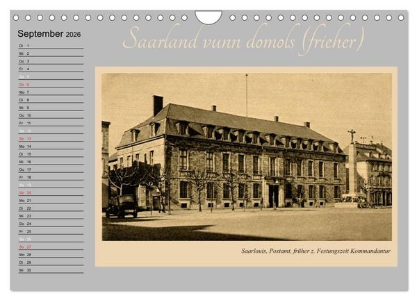 Produktbild: Saarland - vunn domols (frieher) (Wandkalender 2026 DIN A4 quer), CALVENDO Monatskalender