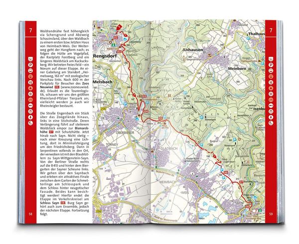 Produktbild: KOMPASS Wanderf&uuml;hrer Rheinsteig RheinBurgenWeg, 34 Etappen mit Extra-Tourenkarte
