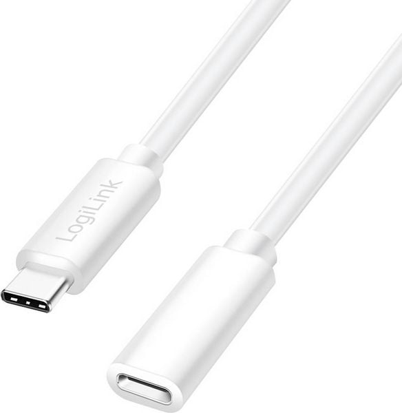 LogiLink USB-C Kabel USB 2.0 USB-C Stecker, USB-C Buchse 1.00m Weiß CU0220
