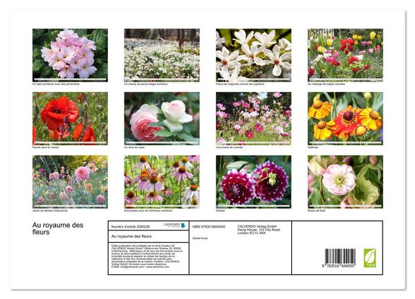 Produktbild: Au royaume des fleurs (Calendrier mural 2026 DIN A3 vertical), CALVENDO calendrier mensuel