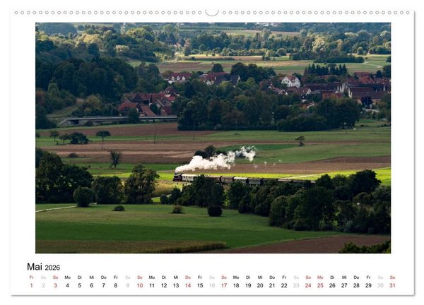Produktbild: Mit der Eisenbahn in die Fr&auml;nkische Schweiz (hochwertiger Premium Wandkalender 2026 DIN A2 quer), Kunstdruck in Hochglanz