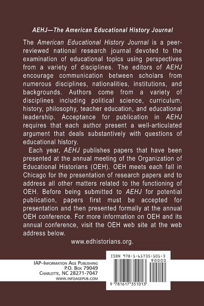 Produktbild: American Educational History Journal VOLUME 37, NUMBER 1 & 2 2010 (PB)