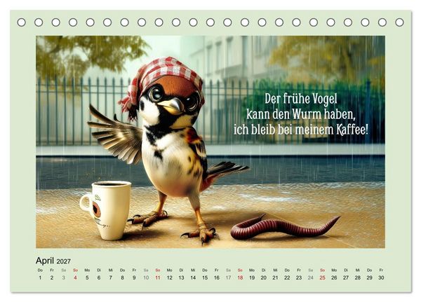 Produktbild: Kesse Spatzen (Tischkalender 2027 DIN A5 quer), CALVENDO Monatskalender
