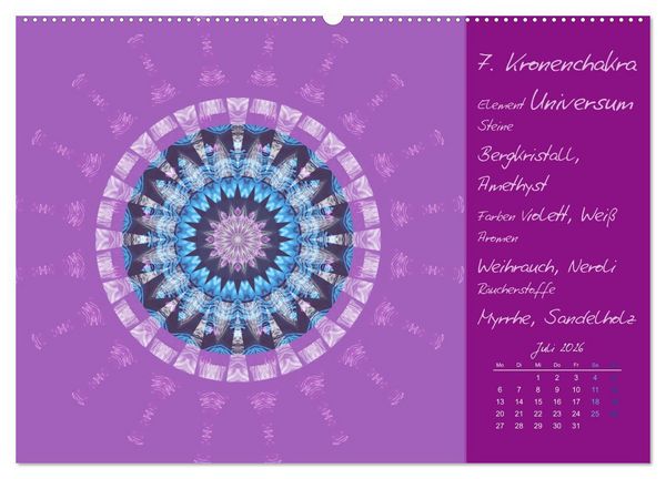 Produktbild: Kleine Chakrenlehre (Wandkalender 2026 DIN A2 quer), CALVENDO Monatskalender