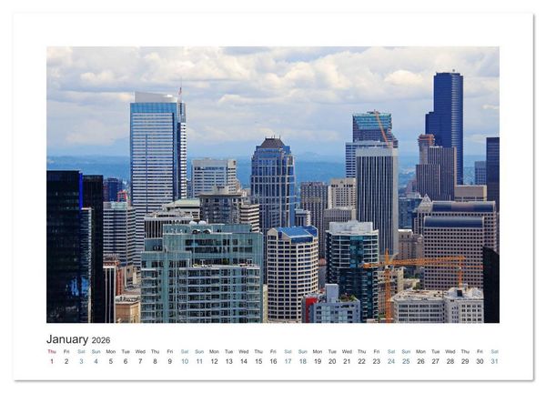 Produktbild: Seattle (High Quality Premium Wall Calendar 2026 DIN A2 landscape),CALVENDO 12 Month Wall Calendar