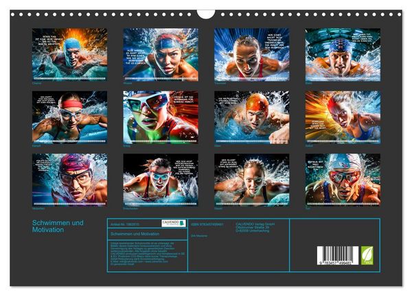 Produktbild: Schwimmen und Motivation (Wandkalender 2026 DIN A3 quer), CALVENDO Monatskalender