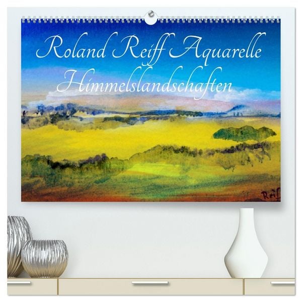 Produktbild: Roland Reiff Aquarelle Himmelslanschaften (hochwertiger Premium Wandkalender 2026 DIN A2 quer), Kunstdruck in Hochglanz
