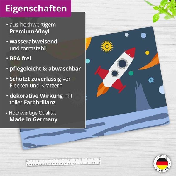 Produktbild: Cover-your-desk Schreibtischunterlage f&uuml;r Kinder Weltall, aus hochwertigem Vinyl , 60 x 40 cm