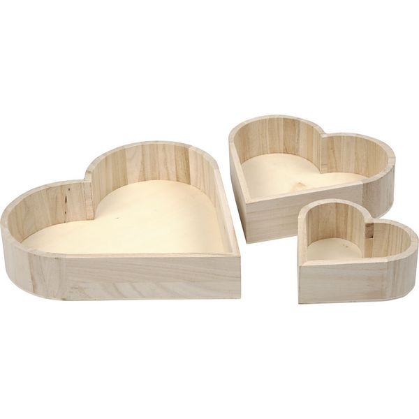 Produktbild: Creativ Company Schalen in Herzform, H 13-25 cm, T 5-5,2 cm, 3 Stk
