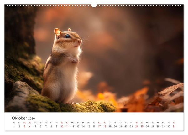 Produktbild: Backen voll - Ein Jahr mit Streifenh&ouml;rnchen (hochwertiger Premium Wandkalender 2026 DIN A2 quer), Kunstdruck in Hochglanz