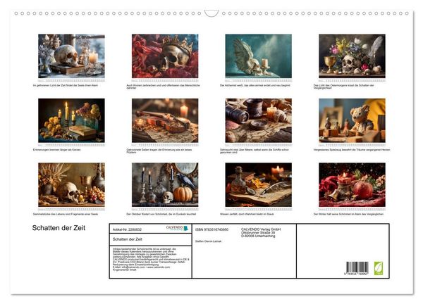 Produktbild: Schatten der Zeit (Wandkalender 2026 DIN A2 quer), CALVENDO Monatskalender