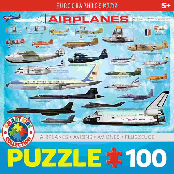 Produktbild: Eurographics 6100-0086 - Flugzeuge , Puzzle, 100 Teile