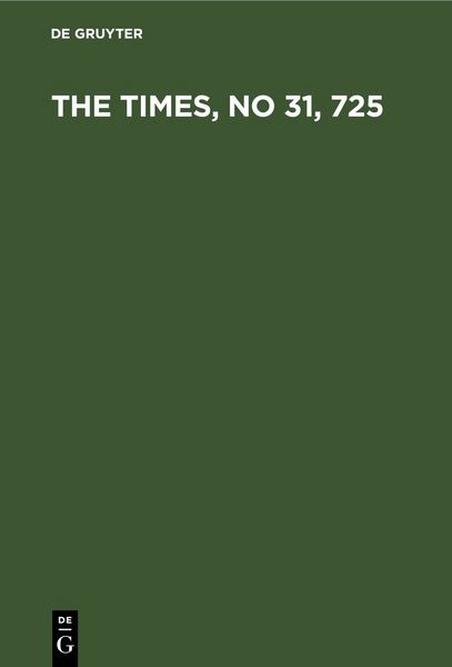 Produktbild: The Times, No 31, 725
