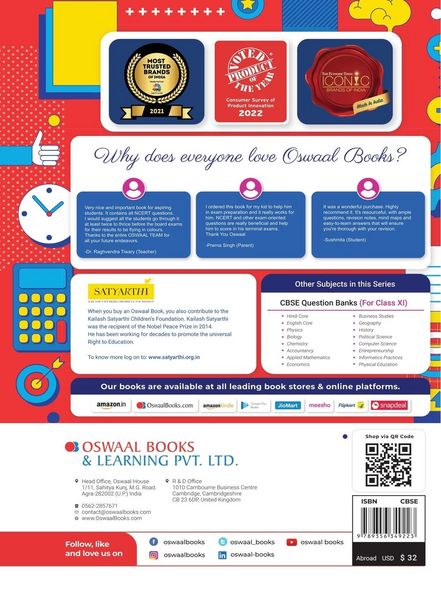 Produktbild: Oswaal CBSE Class 11 Mathematics Question Bank (2024 Exam)
