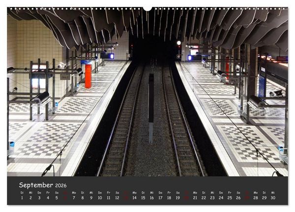 Produktbild: U-Bahn-Stationen des Westens (hochwertiger Premium Wandkalender 2026 DIN A2 quer), Kunstdruck in Hochglanz