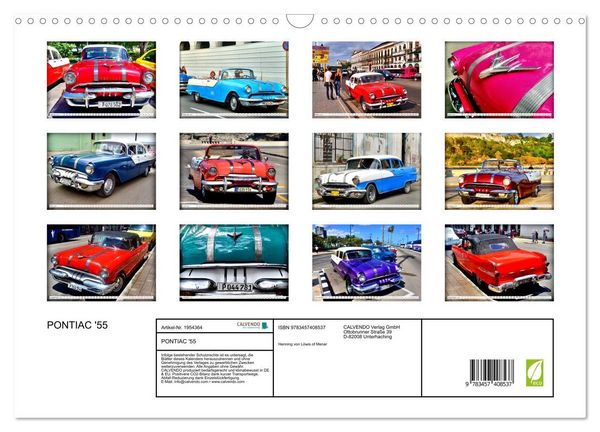 Produktbild: PONTIAC '55 (Wandkalender 2026 DIN A3 quer), CALVENDO Monatskalender
