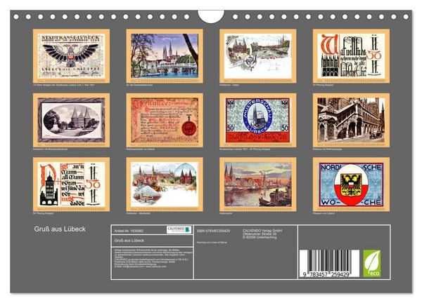 Produktbild: Gru&szlig; aus L&uuml;beck (Wandkalender 2026 DIN A4 quer), CALVENDO Monatskalender
