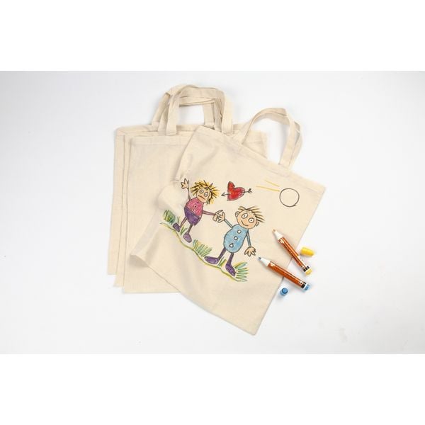 Produktbild: Creativ Company Tragetasche, Gr&ouml;&szlig;e 38x42 cm, 145 g, Hellnatur, 5 Stk