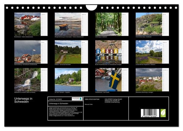 Produktbild: Unterwegs in Schweden (Wandkalender 2026 DIN A4 quer), CALVENDO Monatskalender