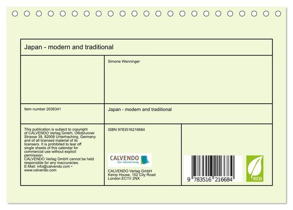 Produktbild: Japan - modern and traditional (Desk Calendar 2026 DIN A5 landscape), CALVENDO 12 Month DeskCalendar