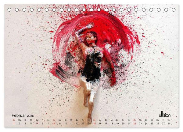Produktbild: FARBSPIELE - Akt im Feuerwerk der Farben (Tischkalender 2026 DIN A5 quer), CALVENDO Monatskalender
