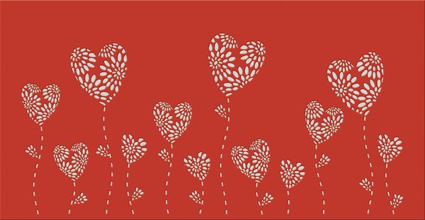 Produktbild: URSUS 5 Silhouetten-Tischlichter "Filigrano - Herzblumen", rot