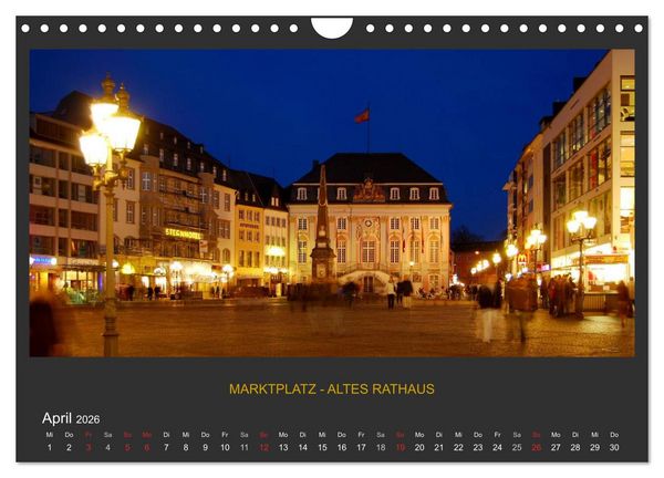 Produktbild: BONNER NACHTFARBEN (Wandkalender 2026 DIN A4 quer), CALVENDO Monatskalender
