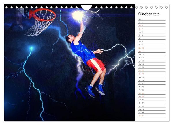 Produktbild: Basketball Fantasiewelten (Wandkalender 2026 DIN A4 quer), CALVENDO Monatskalender