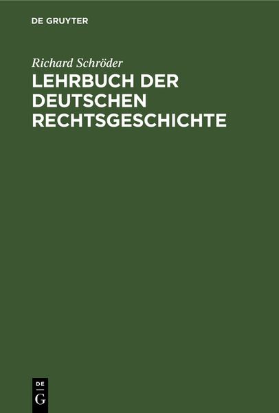 Produktbild: Lehrbuch der deutschen Rechtsgeschichte