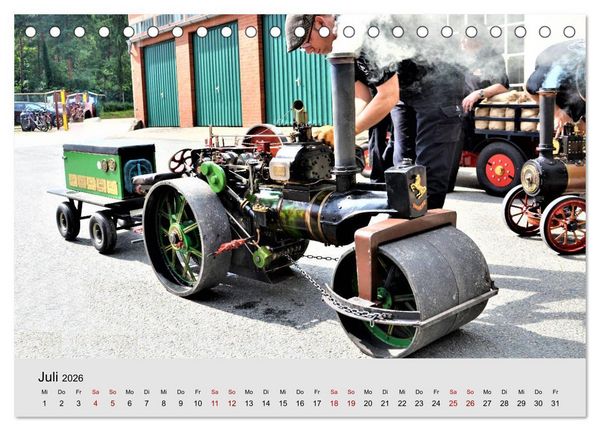 Produktbild: Oldtimer-Dampffahrzeuge. Historische Dampf- und Hei&szlig;luftfahrzeuge (Tischkalender 2026 DIN A5 quer), CALVENDO Monatskalender
