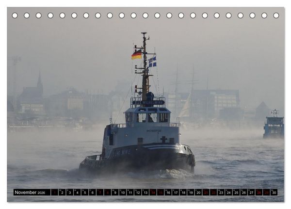 Produktbild: Shipspotting Hamburg (Tischkalender 2026 DIN A5 quer), CALVENDO Monatskalender
