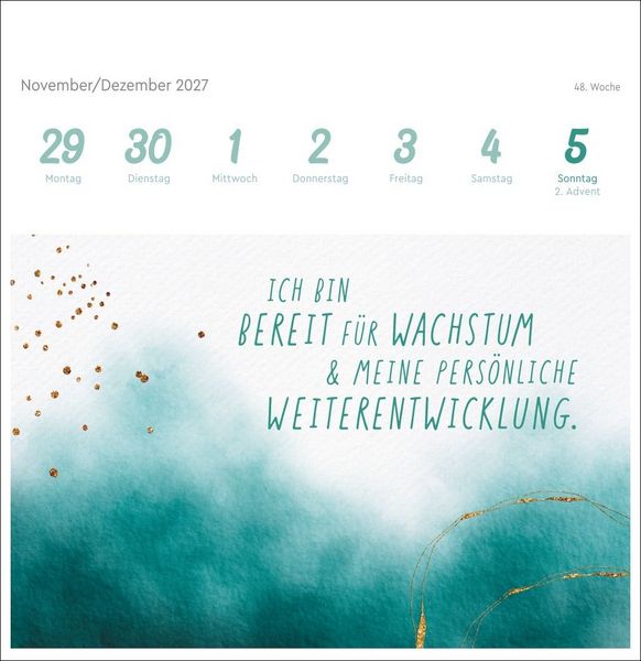 Produktbild: Ich bin einzigartig und wertvoll Premium-Postkartenkalender 2027 - 53 Affirmationskarten f&uuml;r das Jahr