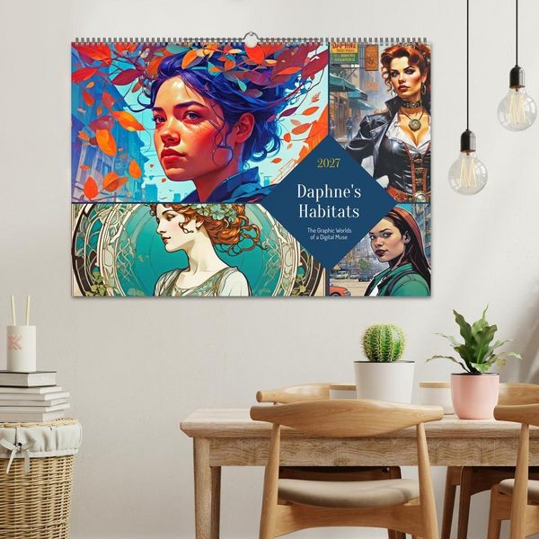 Produktbild: Daphne&rsquo;s Habitats, the Graphic Worlds of a Digital Muse (Wall Calendar 2027 DIN A2 landscape), CALVENDO 12 Month Wall Calendar