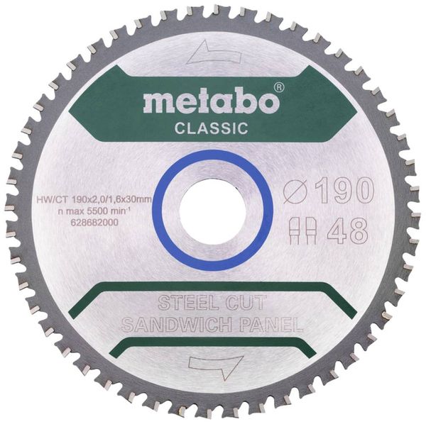 Metabo 628684000 Kreissägeblatt 190 x 30mm Zähneanzahl: 48 1St.