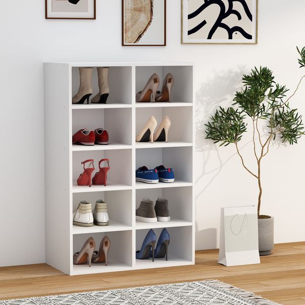 Produktbild: Holz Regal Schuhschrank Schuhregal Hinsol M