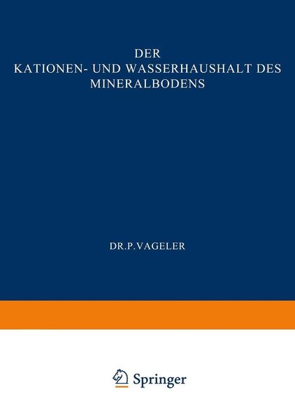 Produktbild: Der Kationen- und Wasserhaushalt des Mineralbodens