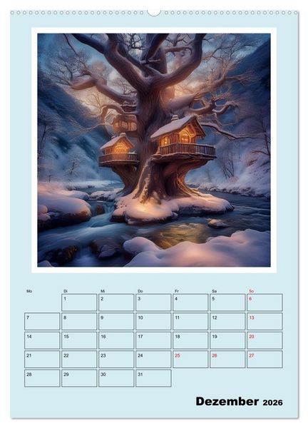 Produktbild: Traumwelt Baumhaus (Wandkalender 2026 DIN A2 hoch), CALVENDO Monatskalender