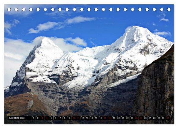 Produktbild: Eiger, M&ouml;nch und Jungfrau 2026 (Tischkalender 2026 DIN A5 quer), CALVENDO Monatskalender