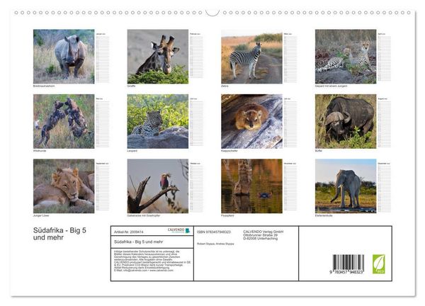 Produktbild: S&uuml;dafrika - Big 5 und mehr (hochwertiger Premium Wandkalender 2026 DIN A2 quer), Kunstdruck in Hochglanz