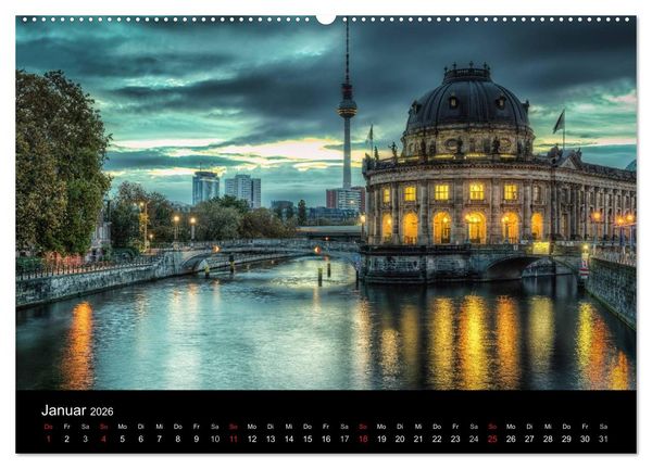 Produktbild: Berlin City bei Nacht (Wandkalender 2026 DIN A2 quer), CALVENDO Monatskalender