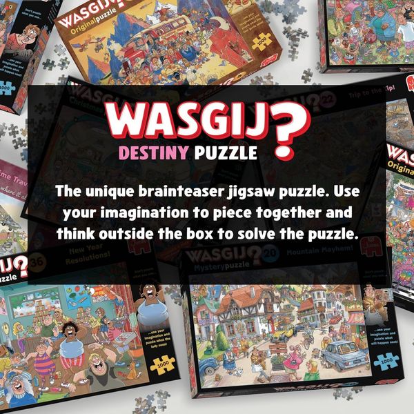 Produktbild: Jumbo 1110100594 - Wasgij Destiny 25, Games Night!, Spieleabend, Comic-Puzzle, 1000 Teile