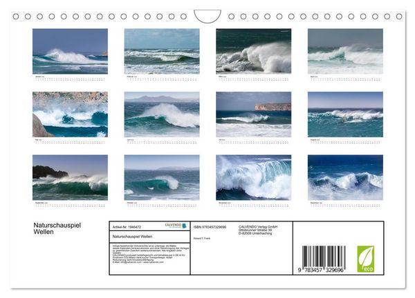 Produktbild: Naturschauspiel Wellen (Wandkalender 2026 DIN A4 quer), CALVENDO Monatskalender