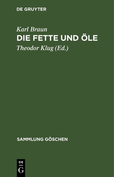 Produktbild: Die Fette und &Ouml;le