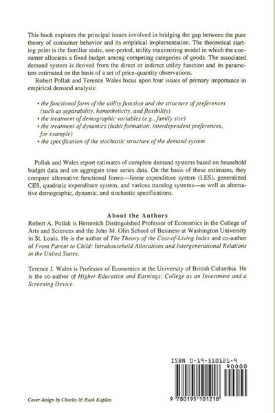 Produktbild: Demand System Specification and Estimation